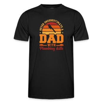 Mari Papa Héros Rétro Plombier - T-shirt sport Homme - noir - Devant - AI Model Male 178 dark (178cm)