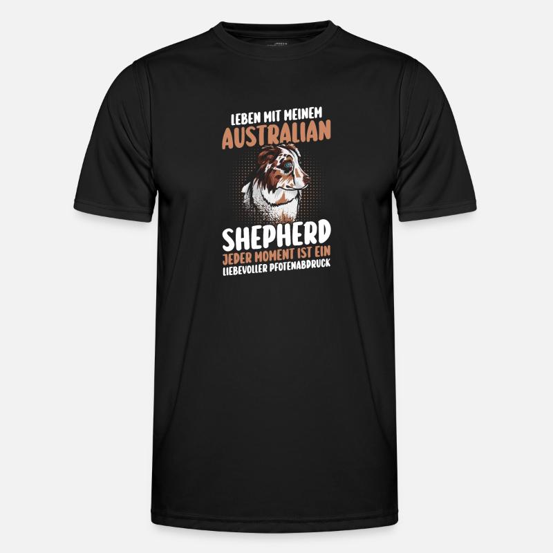 Australian Shepherd Hund Aussie - Männer Funktions-T-Shirt - Schwarz