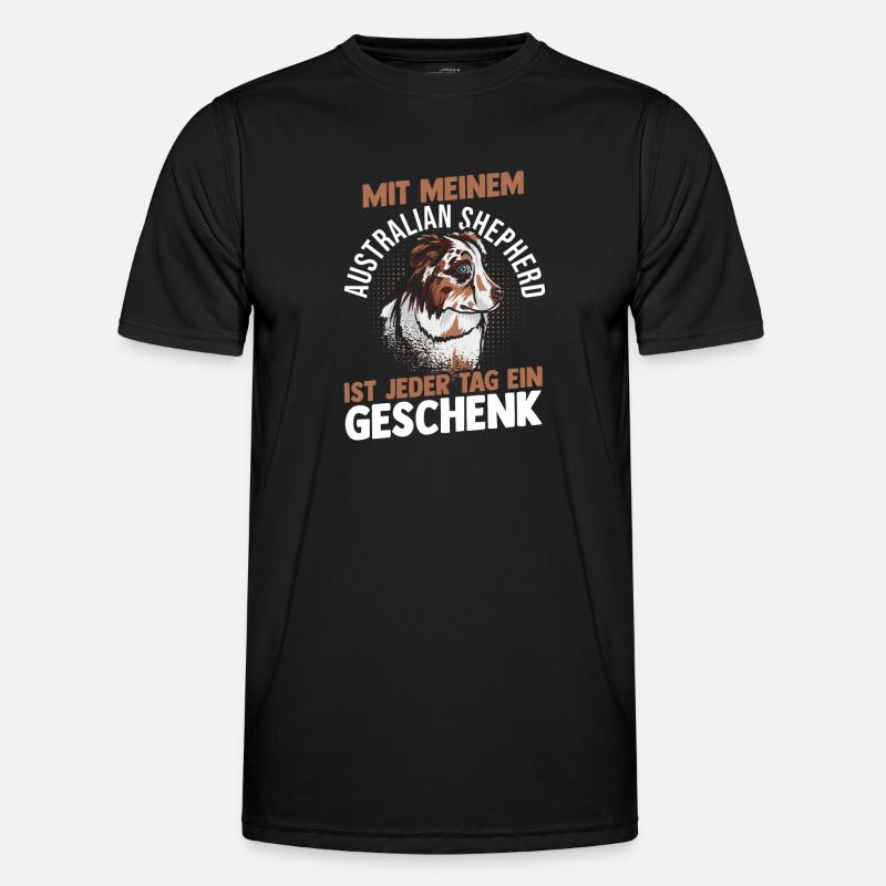 Australian Shepherd Hund Aussie - Männer Funktions-T-Shirt - Schwarz