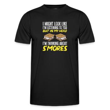 S'more Campfire Marshmallow Camping - T-shirt sport Homme - noir - Devant - AI Model Male 178 dark (178cm)