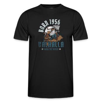 Les fils d’Odin sont nés en 1956 Viking 68e anniversaire - T-shirt sport Homme - noir - Devant - AI Model Male 178 dark (178cm)