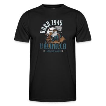 Les fils d’Odin sont nés en 1945 Viking 79e anniversaire - T-shirt sport Homme - noir - Devant - AI Model Male 178 dark (178cm)