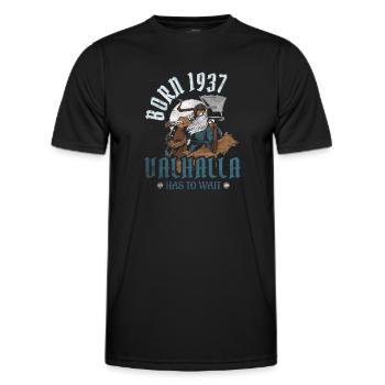 Odin's Sons Are Born 1937 Viking 87th Birthday - Men's Functional T-Shirt - black - Front - AI Model Male 178 dark (178cm)
