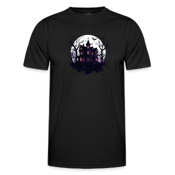 Halloween Geisterhaus Spukhaus Horror Halloween - Männer Funktions-T-Shirt - Schwarz - Vorne - AI Model Male 178 dark (178cm)
