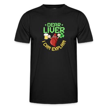 Cher foie, je peux t’expliquer - T-shirt sport Homme - noir - Devant - AI Model Male 178 dark (178cm)