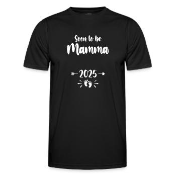 Mamma Soon To Be Mom 2025 Mother Pregnant Kids Mot - Men's Functional T-Shirt - black - Front - AI Model Male 178 dark (178cm)