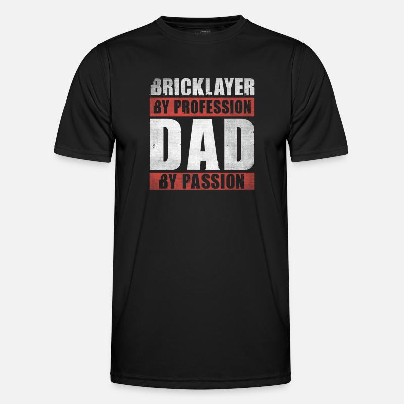 Dad By Passion Profession Bricklayer - Men's Functional T-Shirt - black