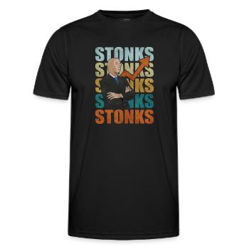 Stonks - Männer Funktions-T-Shirt - Schwarz - Vorne - AI Model Male 178 dark (178cm)