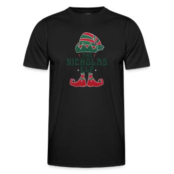 The Nicholas Elf Pajama for Funny Christmas - Men's Functional T-Shirt - black - Front - AI Model Male 178 dark (178cm)
