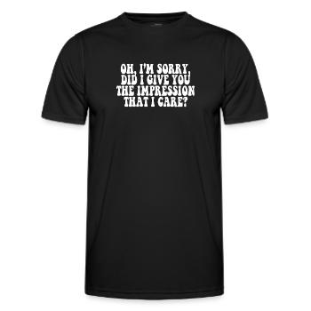 Gleichgültigkeit, Sarkasmus, andere Haltung - Männer Funktions-T-Shirt - Schwarz - Vorne - AI Model Male 178 dark (178cm)