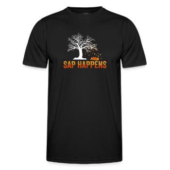 Ahornsirup Baum Klopfen Lustiger Herbst - Männer Funktions-T-Shirt - Schwarz - Vorne - AI Model Male 178 dark (178cm)