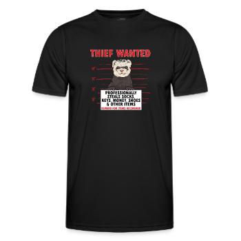 Furet, propriétaire de furet - T-shirt sport Homme - noir - Devant - AI Model Male 178 dark (178cm)