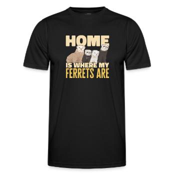 Furet, propriétaire de furet - T-shirt sport Homme - noir - Devant - AI Model Male 178 dark (178cm)