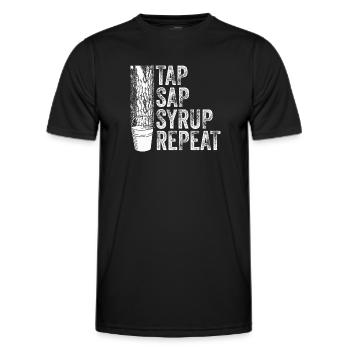 Maple Tree Essence Hommes Femmes Drôle - T-shirt sport Homme - noir - Devant - AI Model Male 178 dark (178cm)