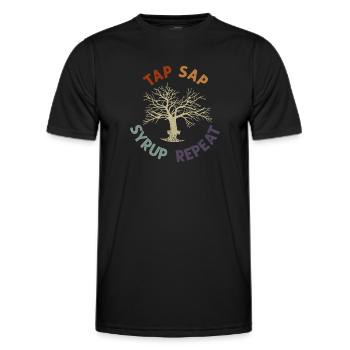 Maple Tree Essence Männer Frauen Lustig - Männer Funktions-T-Shirt - Schwarz - Vorne - AI Model Male 178 dark (178cm)