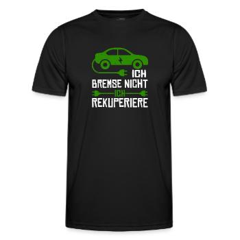 Ich Bremse Nicht Ich Rekuperiere - Männer Funktions-T-Shirt - Schwarz - Vorne - AI Model Male 178 dark (178cm)