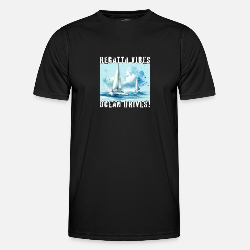 Sailing ship in race - Men's Functional T-Shirt - black