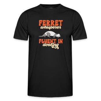 Furet, propriétaire de furet - T-shirt sport Homme - noir - Devant - AI Model Male 178 dark (178cm)
