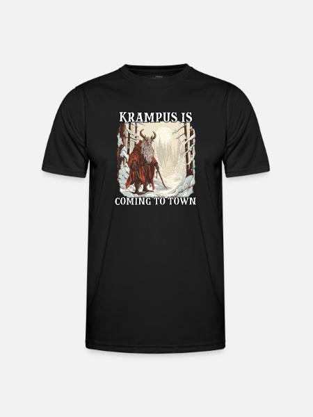 Krampus T | Krampus Kostüm | Grusliger - Männer Funktions-T-Shirt - Schwarz