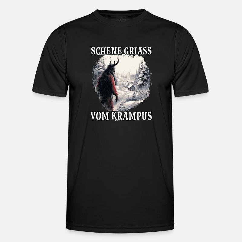 Krampus T Dämonischer Weihnachtsmann Kramperl Männer Funktions-T-Shirt