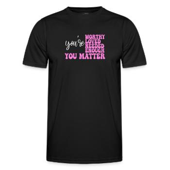 Depression and Bipolar Awareness: - Men's Functional T-Shirt - black - Front - AI Model Male 178 dark (178cm)