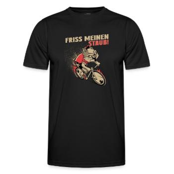 Friss meinen Staub | Radsport Rennrad Shirt - Männer Funktions-T-Shirt - Schwarz - Vorne - AI Model Male 178 dark (178cm)