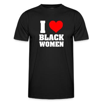 Ich liebe schwarze Frauen, schwarz ist schön, schwarzer Stolz - Männer Funktions-T-Shirt - Schwarz - Vorne - AI Model Male 178 dark (178cm)