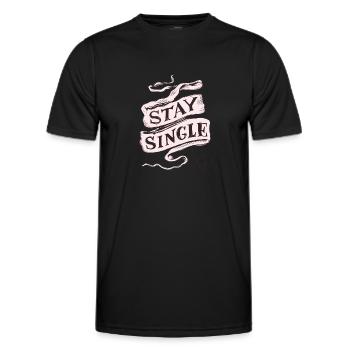 I'm single - Men's Functional T-Shirt - black - Front - AI Model Male 178 dark (178cm)