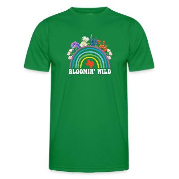 Wildflower Fields Wildflowers Bluebonnet - Men's Functional T-Shirt - kelly green - Front - AI Model Male 178 dark (178cm)