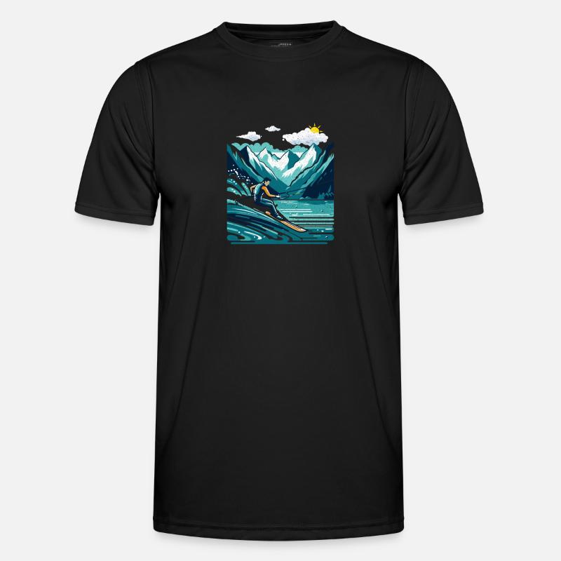 Kitesurfer mit Board - Männer Funktions-T-Shirt - Schwarz