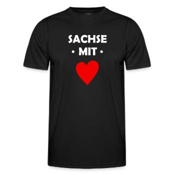 Sachse mit Herz - Männer Funktions-T-Shirt - Schwarz - Vorne - AI Model Male 178 dark (178cm)
