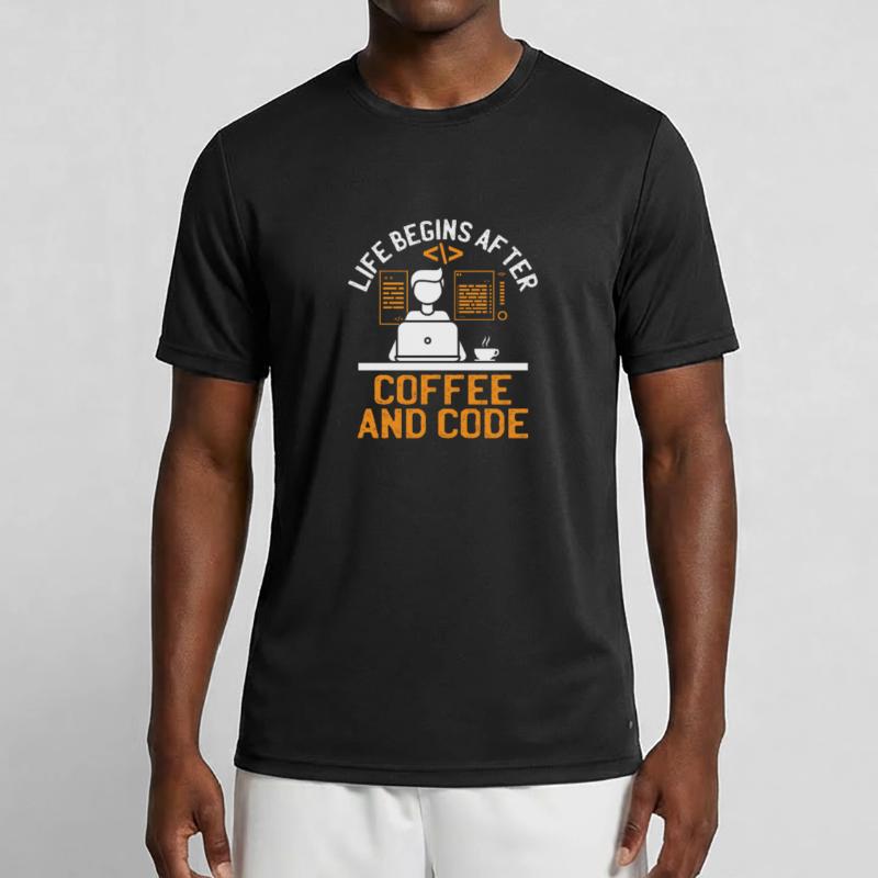 Coffee Coding Programmer Coder Developer Nerd Coff Men's Functional T-Shirt