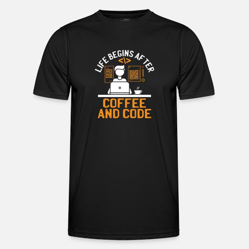 Kaffee-Codierung Programmierer Programmierer Entwickler Nerd Coff Männer Funktions-T-Shirt