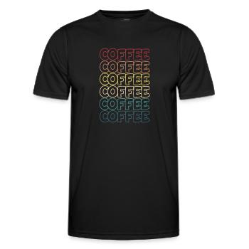 Retro Kaffee Kaffee Kaffee Kunst Vintage Kaffee - Männer Funktions-T-Shirt - Schwarz - Vorne - AI Model Male 178 dark (178cm)