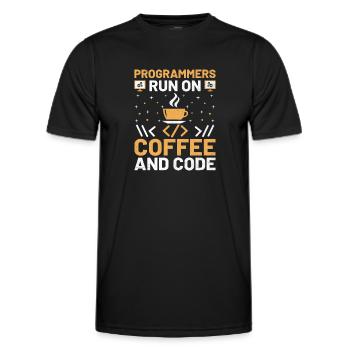 Coffee Coding Programmer Coder Developer Nerd Coff - Men's Functional T-Shirt - black - Front - AI Model Male 178 dark (178cm)