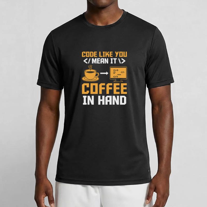 Coffee Coding Programmer Coder Developer Nerd Coff Men's Functional T-Shirt