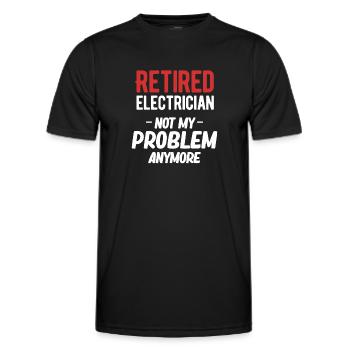 Retired electrician, no longer my problem, - Men's Functional T-Shirt - black - Front - AI Model Male 178 dark (178cm)