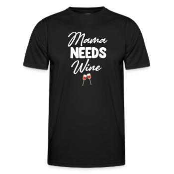 Mom Needs Wine Funny Parenting Mom - Men's Functional T-Shirt - black - Front - AI Model Male 178 dark (178cm)