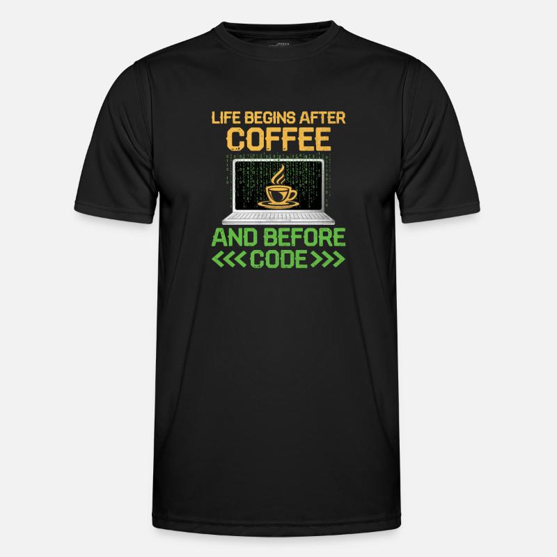 Coffee Coding Programmer Coder Developer Nerd Coff Men's Functional T-Shirt