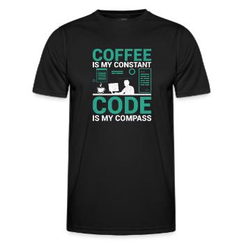Kaffee-Codierung Programmierer Programmierer Entwickler Nerd Coff - Männer Funktions-T-Shirt - Schwarz - Vorne - AI Model Male 178 dark (178cm)