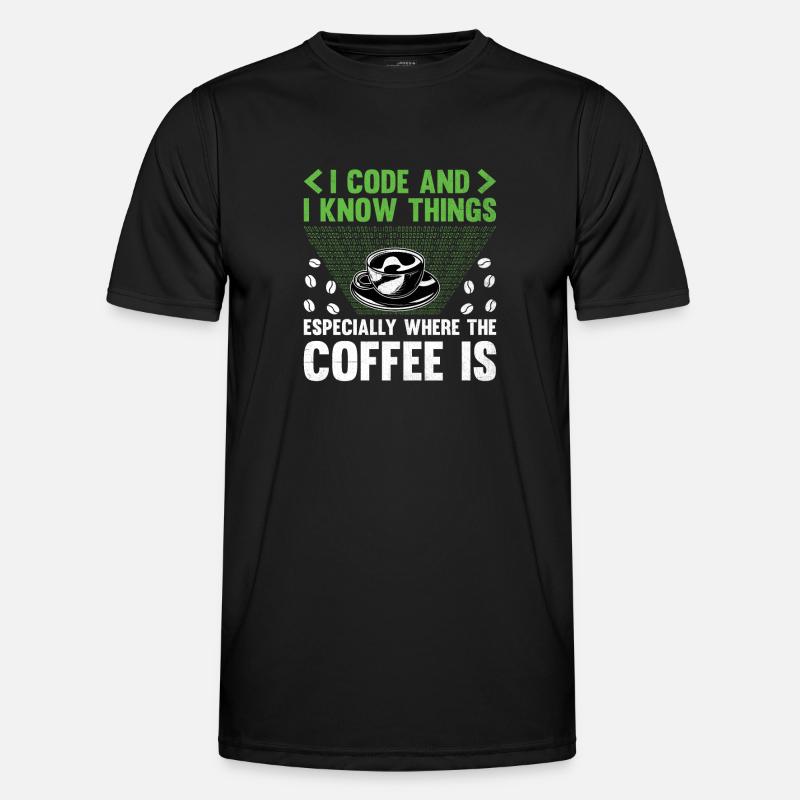 Kaffee-Codierung Programmierer Programmierer Entwickler Nerd Coff Männer Funktions-T-Shirt