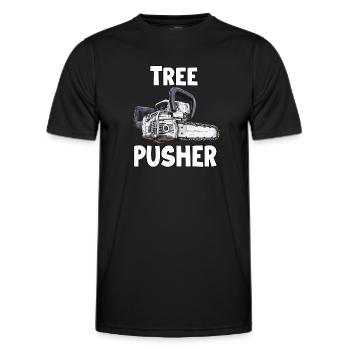 Tree pusher | Lumberjack T Forester | Funny - Men's Functional T-Shirt - black - Front - AI Model Male 178 dark (178cm)