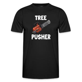 Tree pusher | Lumberjack T Forester | Funny - Men's Functional T-Shirt - black - Front - AI Model Male 178 dark (178cm)