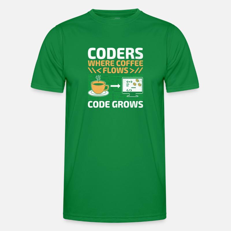 Kaffee-Codierung Programmierer Programmierer Entwickler Nerd Coff Männer Funktions-T-Shirt