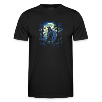 Hiking T Trekking Outfit Hiking Motif Forest - Men's Functional T-Shirt - black - Front - AI Model Male 178 dark (178cm)