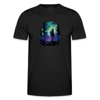 Nature lovers Hiking T for hiking fans Trekking - Men's Functional T-Shirt - black - Front - AI Model Male 178 dark (178cm)