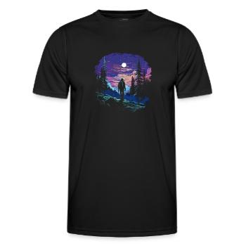 Hiking T for trekking fans and hiking enthusiasts - Men's Functional T-Shirt - black - Front - AI Model Male 178 dark (178cm)