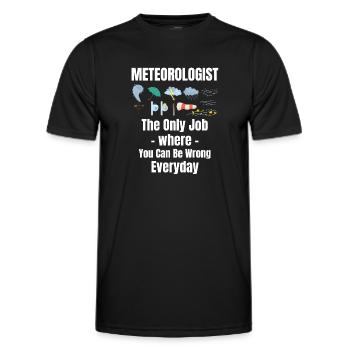 Météorologue : le seul métier qui vous oblige à - T-shirt sport Homme - noir - Devant - AI Model Male 178 dark (178cm)