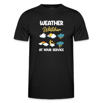 Des observateurs météo à votre service plus drôle - T-shirt sport Homme - noir - Devant - AI Model Male 178 dark (178cm)