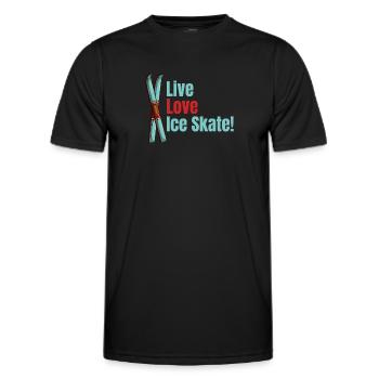 Lebe Die Liebe Zum Schlittschuhlaufen! - Männer Funktions-T-Shirt - Schwarz - Vorne - AI Model Male 178 dark (178cm)
